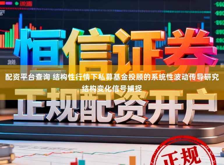 配资平台查询 结构性行情下私募基金投顾的系统性波动传导研究结构变化信号捕捉